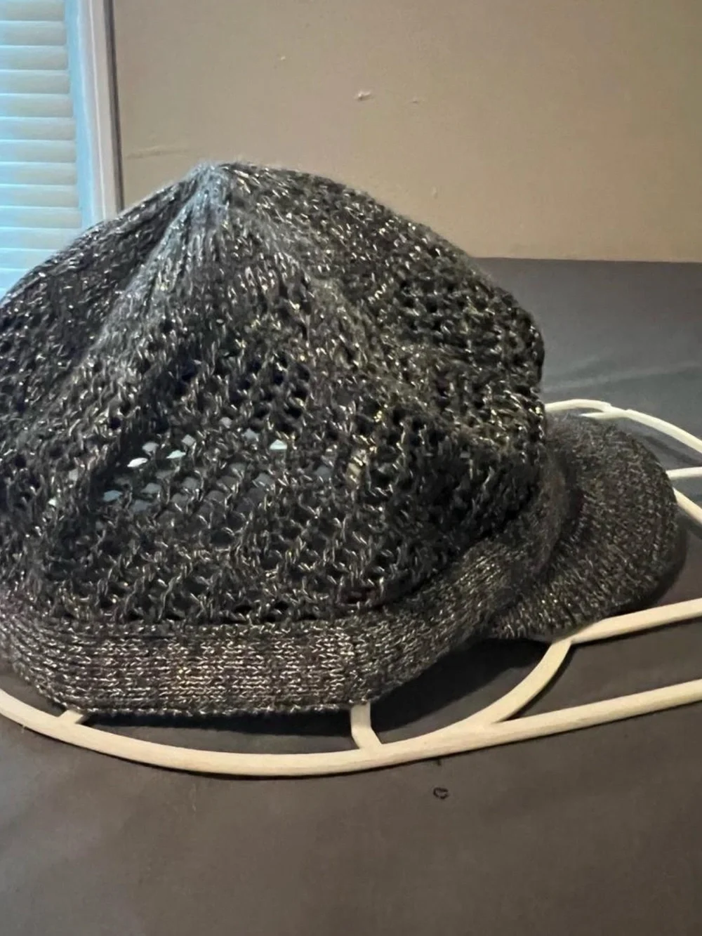 Men's Knit Cap with Visor - Charcoal Gray